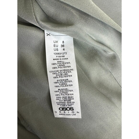 ASOS Design Bridesmaid Pleated Pinny Maxi Dress with Satin Wrap Waist Size 4 New - Picture 6 of 12